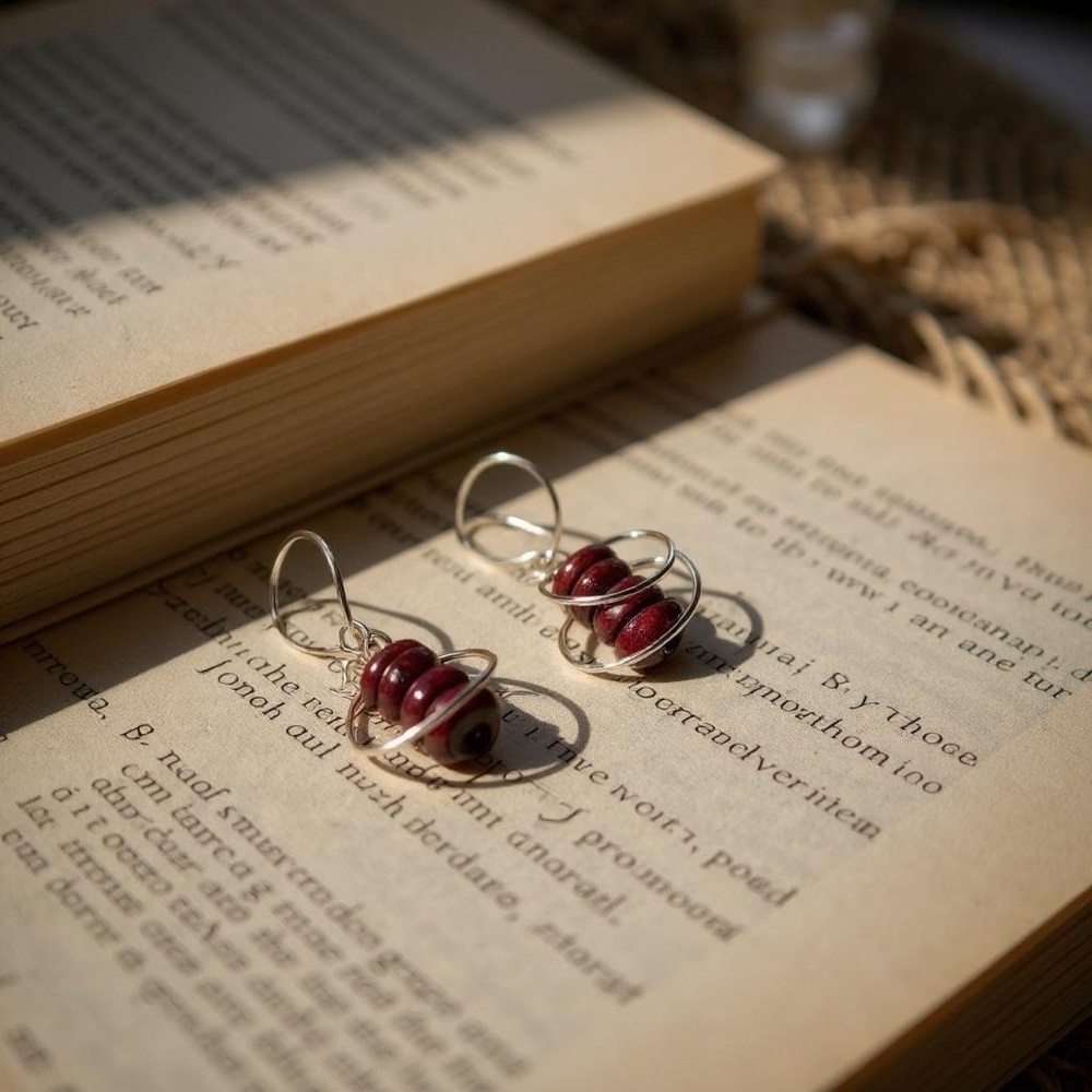 Elegant Sterling Silver and Pink Tourmaline Beaded Swirl Earrings